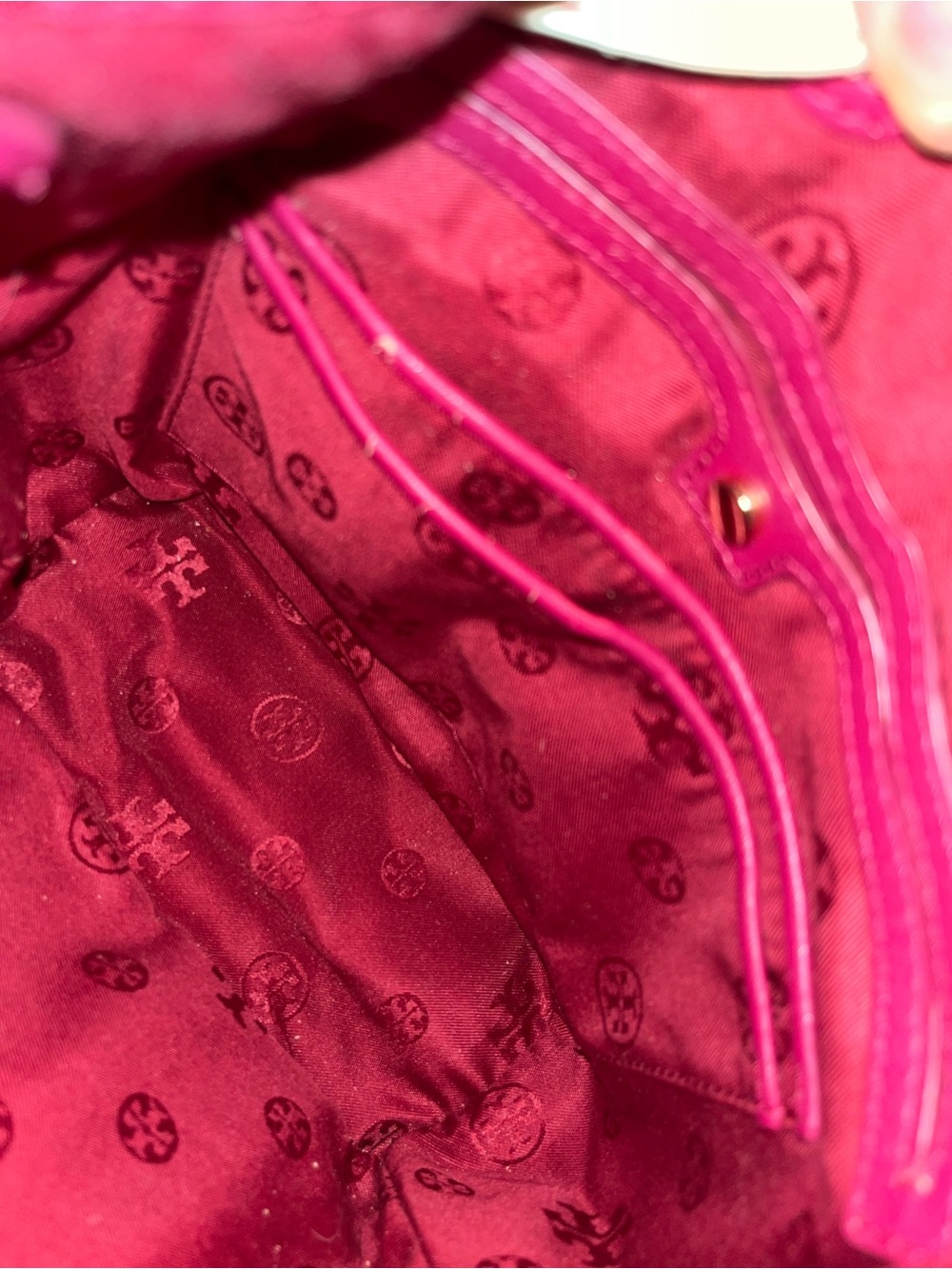 Tory Burch EUC Marion Quilted Raspberry Pink Backpack - Picture 7 of 8